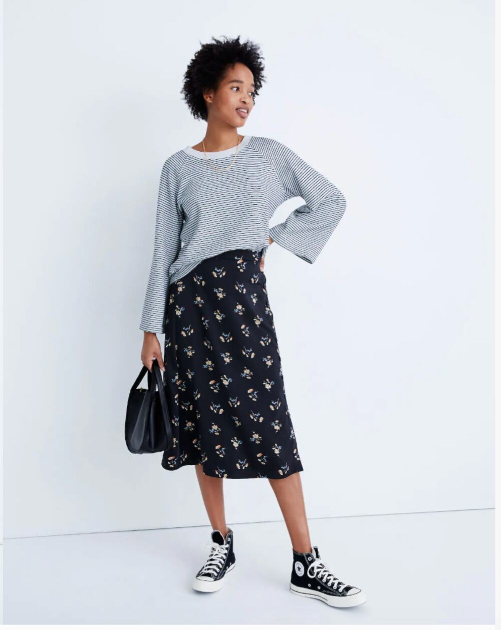 Madewell Terry Raglan Sweatshirt in Stripe